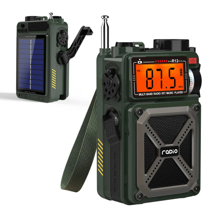 4000mAh NOAA Weather Emergency Radio, AM/FM/WB/SW, Bluetooth, Flashlight, SOS & Solar Power for Hurricane Preparedness & Outdoor Survival Springtok Audio Portable winter storm