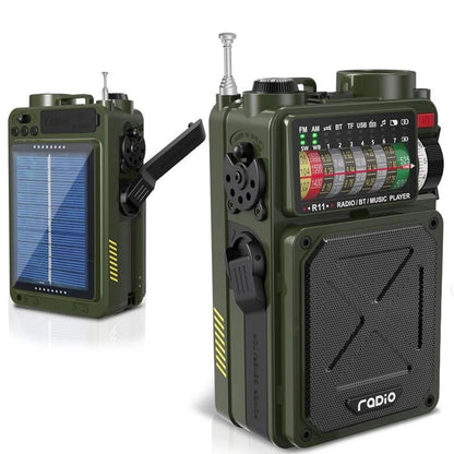 4000mAh NOAA Weather Emergency Radio, AM/FM/WB/SW, Bluetooth, Flashlight, SOS & Solar Power for Hurricane Preparedness & Outdoor Survival Springtok Audio Portable winter storm