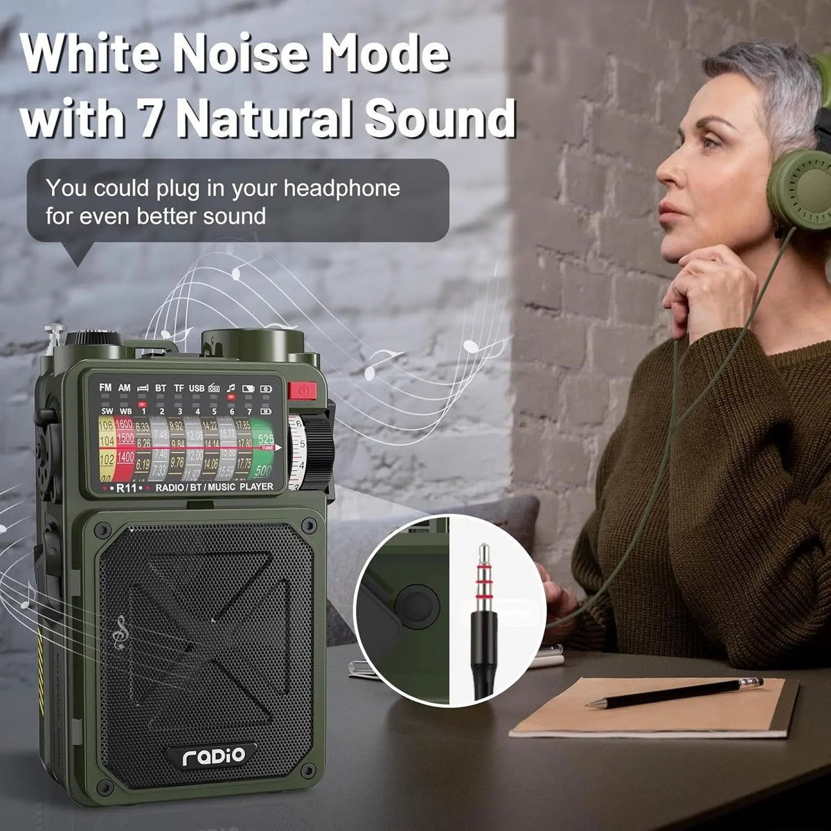 4000mAh NOAA Weather Emergency Radio, AM/FM/WB/SW, Bluetooth, Flashlight, SOS & Solar Power for Hurricane Preparedness & Outdoor Survival Springtok Audio Portable winter storm