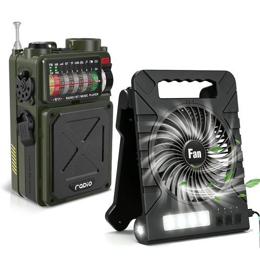 4000mAh NOAA Weather Emergency Radio, AM/FM/WB/SW, Bluetooth, Flashlight, SOS & Solar Power for Hurricane Preparedness & Outdoor Survival Springtok Audio Portable winter storm