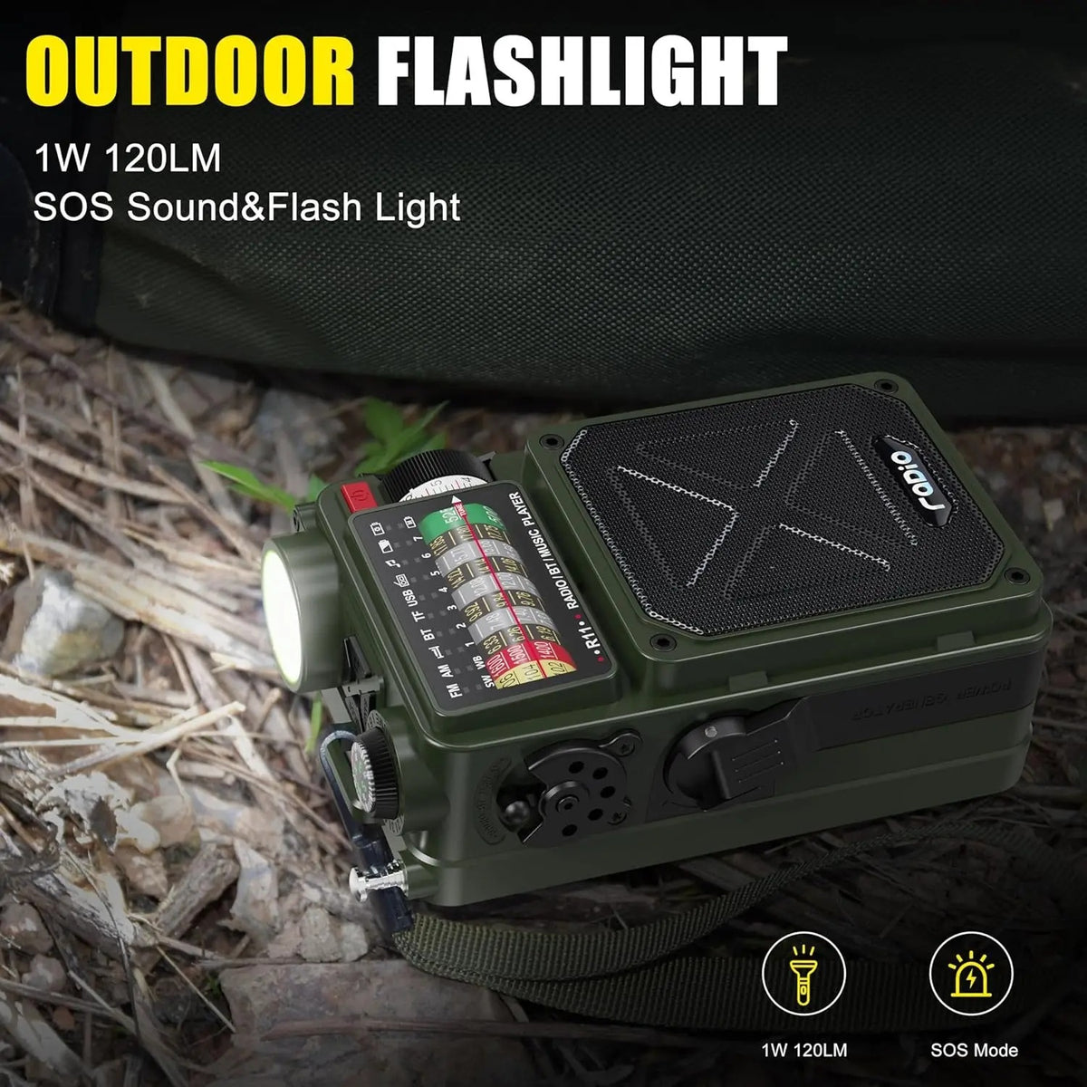 4000mAh NOAA Weather Emergency Radio, AM/FM/WB/SW, Bluetooth, Flashlight, SOS & Solar Power for Hurricane Preparedness & Outdoor Survival Springtok Audio Portable winter storm