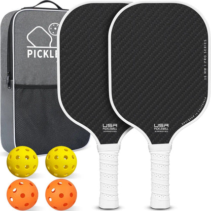 Pickleball Paddles Set, USA Pickleball/USAPA Approved Lightweight Pickleball Rackets with 4 Balls & 1 Bag, Designed in California for Premium Control - Perfect for Family & Sports