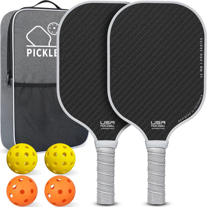 Pickleball Paddles Set, USA Pickleball/USAPA Approved Lightweight Pickleball Rackets with 4 Balls & 1 Bag, Designed in California for Premium Control - Perfect for Family & Sports