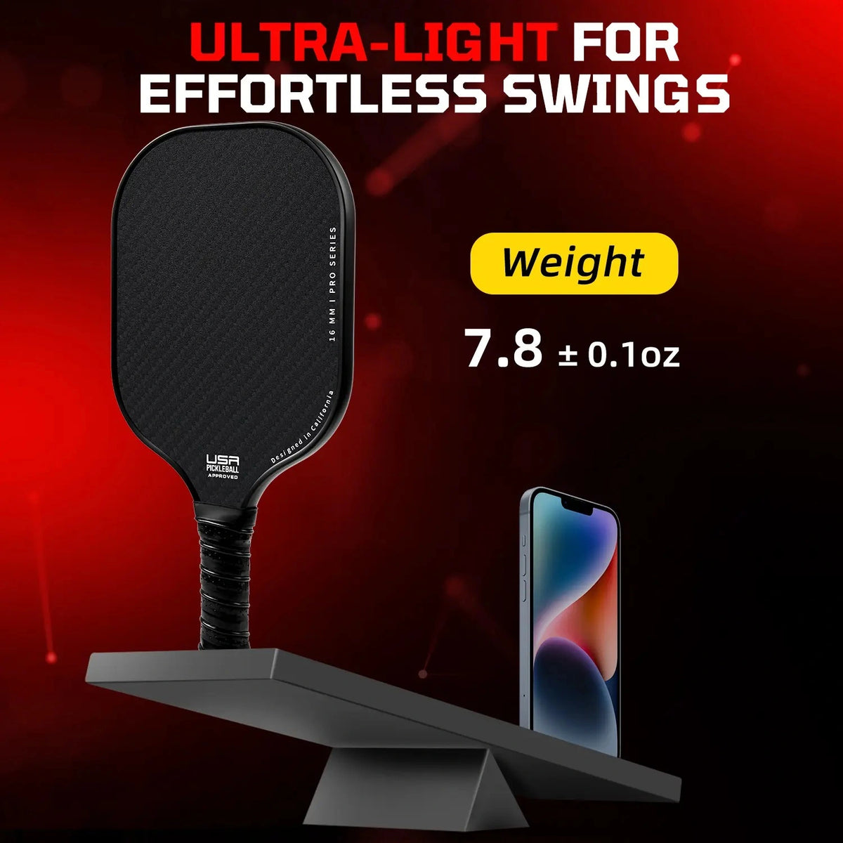 Pickleball Paddles Set, USA Pickleball/USAPA Approved Lightweight Pickleball Rackets with 4 Balls & 1 Bag, Designed in California for Premium Control - Perfect for Family & Sports