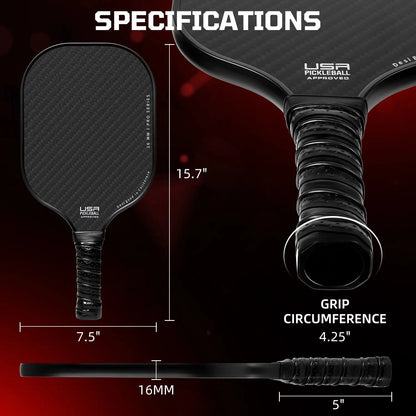 Pickleball Paddles Set, USA Pickleball/USAPA Approved Lightweight Pickleball Rackets with 4 Balls & 1 Bag, Designed in California for Premium Control - Perfect for Family & Sports