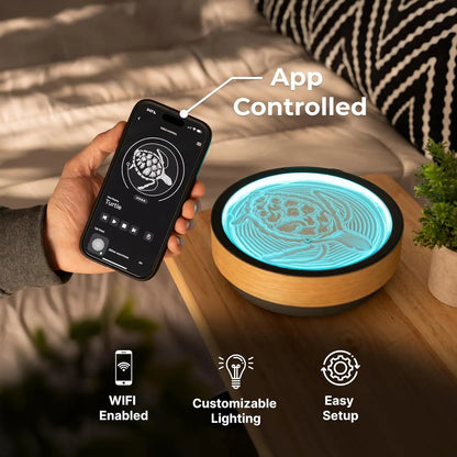 Kinetic Sand Art, Real Bamboo, Zen Stress Relief, iOS and Android Compatible, with Smart LED Lighting