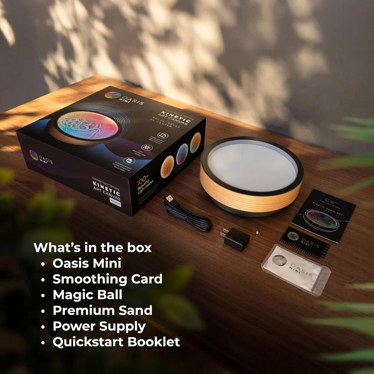 Kinetic Sand Art, Real Bamboo, Zen Stress Relief, iOS and Android Compatible, with Smart LED Lighting